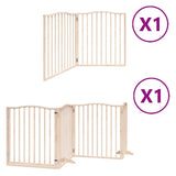 Dog Gate with Door Foldable 6 Panels 480 cm Poplar Wood 3155613
