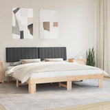 Bed Frame with Upholstered Headboard Dark Grey 200 x 200 cm 3398095