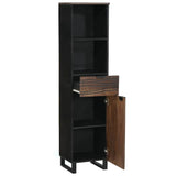 Bathroom Cabinet Walnut 38 x 33 x 160 cm Engineered Wood 4018030