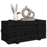 Storage Box Black 91x40.5x42 cm Solid Wood Pine 825002