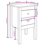 ZNTS Bedside Cabinet 40x35x61.5 cm Solid Wood Pine 813689