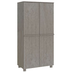 ZNTS Wardrobe HAMAR Light Grey 89x50x180 cm Solid Wood Pine 340483