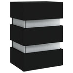 ZNTS LED Bedside Cabinet Black 45x35x67 cm Engineered Wood 326841