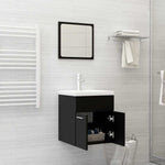ZNTS 2 Piece Bathroom Furniture Set Black Engineered Wood 804774
