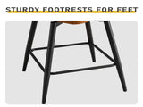 2 Pcs Brown PU Swivel Bar Stools with Removable Backrest & Double-Layer Seat, Metal Legs 89012247