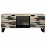 Coffee Table Beige and Black 100 x 54 x 40 cm Solid Acacia wood 4017984