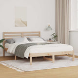 Bed Frame with Headboard Brown 120 x 200 cm Solid Pine Wood 872290