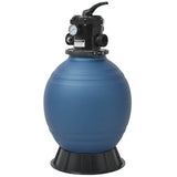 Pool Sand Filter with 6 Position Valve Blue 460 mm 91169