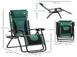 Zero Gravity Lounger Chair Set of 2, Folding Reclining Patio Chair with Padded Seat, Cup Holder, T3398P328473