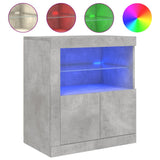 Sideboard with LED Lights Concrete Grey 60.5x37x67 cm 836619