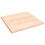 Table Top 60x60x2 cm Untreated Solid Wood Oak Live Edge 363869