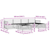 Outdoor Sofa Set 6 pcs Natural Solid Acacia Wood 3373349