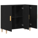 Sideboard Black Oak 90 x 34 x 80 cm Engineered Wood 862761