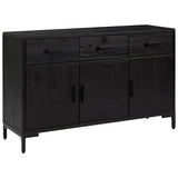 Sideboard Black 110x35x70 cm Solid Pinewood 349920