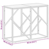 Console Table Silver Stainless Steel and Solid Wood Acacia 349991
