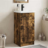 Bathroom Vanity with Sink Smoked Oak 42 x 40 x 84.5 cm 890029