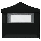 ZNTS Foldable Party Tent Pop-Up with 4 Sidewalls Black 4004934