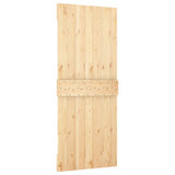 Sliding Door with Hardware Set 80x210 cm Solid Wood Pine 3203213
