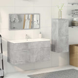 3 Piece Bathroom Furniture Set Concrete Grey Engineered Wood 3324872
