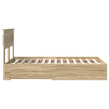Bed Frame with Drawer Sonoma Oak 135 x 190 cm Engineered Wood 3409997