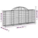 Arched Gabion Baskets 12 pcs 200x30x80/100 cm Galvanised Iron 3146099