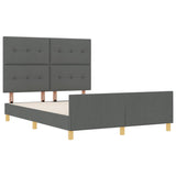 ZNTS Bed Frame Dark Grey 160x200 cm Fabric 3344740