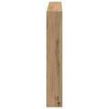 Headboard Cabinet with LED Artisan Oak 140x17x102 cm 863129