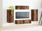 TV Cabinet Set Wall-mounted 3 pcs Smoked Oak Engineered Wood 3408984