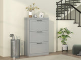Three-Drawer Minimalistic Shoe Cabinet - Grey T3398P423895