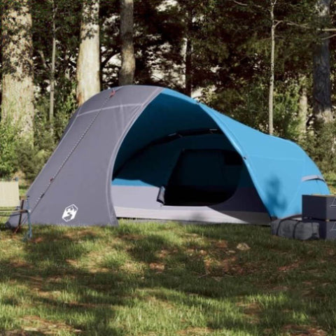 ZNTS Camping Tent Dome 4-Person Blue Waterproof 94728