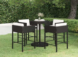 Garden Bar Set Black, Cream White PE Rattan, Powder-Coated Steel 3095380