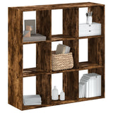 Bookcase Smoked Oak 102x32x102 cm Engineered Wood 852820