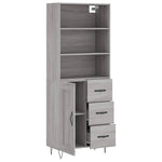 Highboard Grey Sonoma 69.5x34x180 cm Engineered Wood 3190019