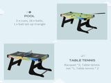 Folding Multi Gaming Table 4 in 1 Hockey, Football Table, Table Tennis, Billiards For Play Fun T3398P425070