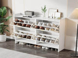 Modern Shoe Cabinet with 4 Flip Drawers, Freestanding Shoe Rack with Open Shelves, Suitable for N896P457053W