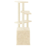 Cat Tree with Sisal Scratching Posts Cream 107.5 cm 172070