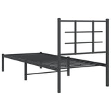 Metal Bed Frame without Mattress with Headboard Black 75x190cm 355551