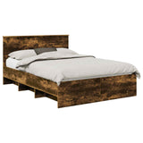Bed Frame Smoked Oak 140 x 200 cm Engineered Wood 3408855