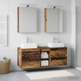 Bathroom Furniture Set 5 pcs Old Wood Engineered Wood and Glass 3406797