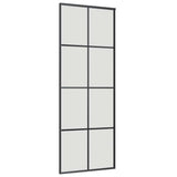 Sliding Door with Hardware Set Black 76x205 cm ESG Glass 3375943