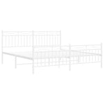 ZNTS Metal Bed Frame without Mattress with Footboard White 183x213cm 373763