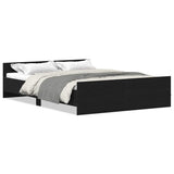 Bed Frame without Mattress Black Oak 140x200 cm Engineered Wood 3329319