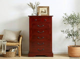 Chest of Drawers Brown 45 x 35 x 100.5 cm Solid Mahogany Wood 42009934