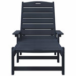 Sun Lounger with Cushion Navy 73.5 x 92 x 90cm HDPE 42006638