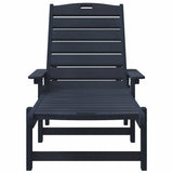 Sun Lounger with Cushion Navy 73.5 x 92 x 90cm HDPE 42006638
