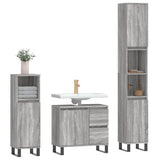 3 Piece Bathroom Furniture Set Grey Sonoma Engineered Wood 3190235
