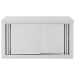 Kitchen Wall Cabinet with Sliding Doors 90x40x50 cm Stainless Steel 51052