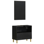 ZNTS 2 Piece Bathroom Furniture Set Black Engineered Wood 3309994