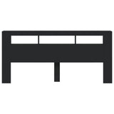 LED Headboard Black 220x18.5x103.5 cm Engineered Wood 837373