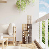 Candle Holders 3 pcs Grey Wicker 364360